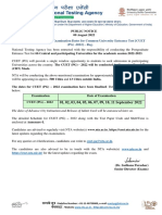 NTA PG CUET Entrance Schedule