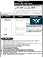 Situations Vacant: Energy Department