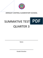 Summative Test No. 4 Quarter 3: Aringay Central Elementary School
