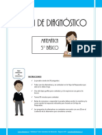 Prueba de Diagnostico Matematica 5basico 2013