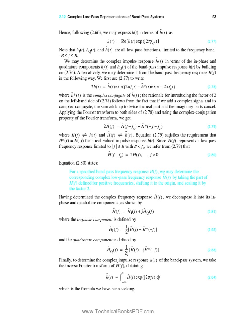 Digital Communication Systems by Simon Haykin19 PDF Low Pass Filter Complex Number