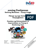 Q3 - APGrade 7 - Week 1 - Panahon NG Kolonyalismo at Imperyalismo Sa Timog at Kanlurang Asya