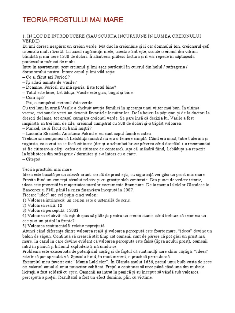 Teoria Prostului | PDF
