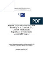 English Vocabulary Teaching and Learning in The Galician Context