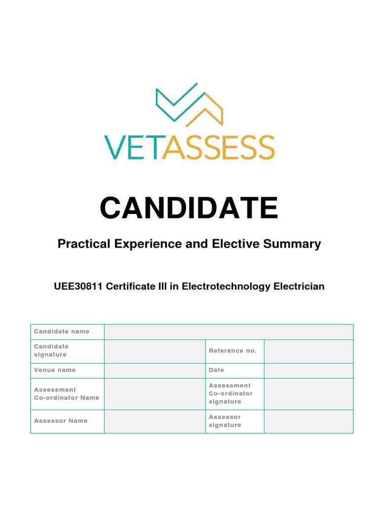 (PES) UEE30811 Certificate III in Electrotechnology Electrician | PDF ...