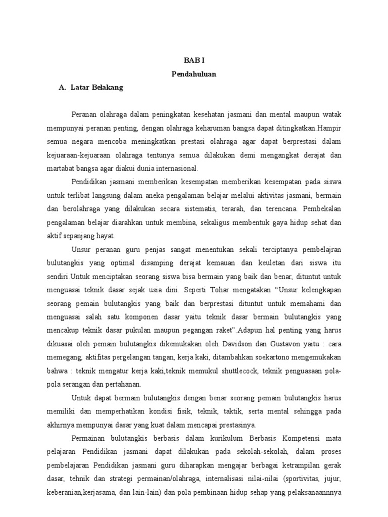 Dasar Dasar Permainan Bulu tangkis