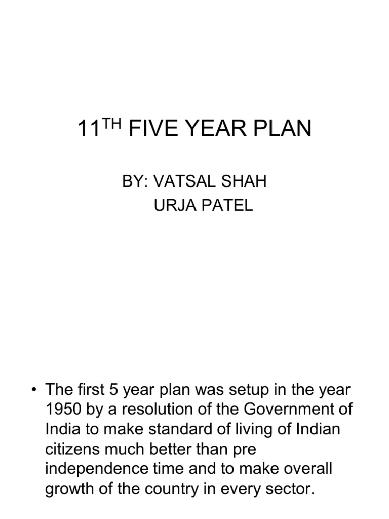 11th Five Year Plan Years