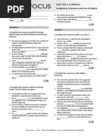 Focus 4 Unit Test Answer Key | PDF