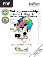 Entrepreneurship: Quarter 1 - Module 9: People, Packaging, Position