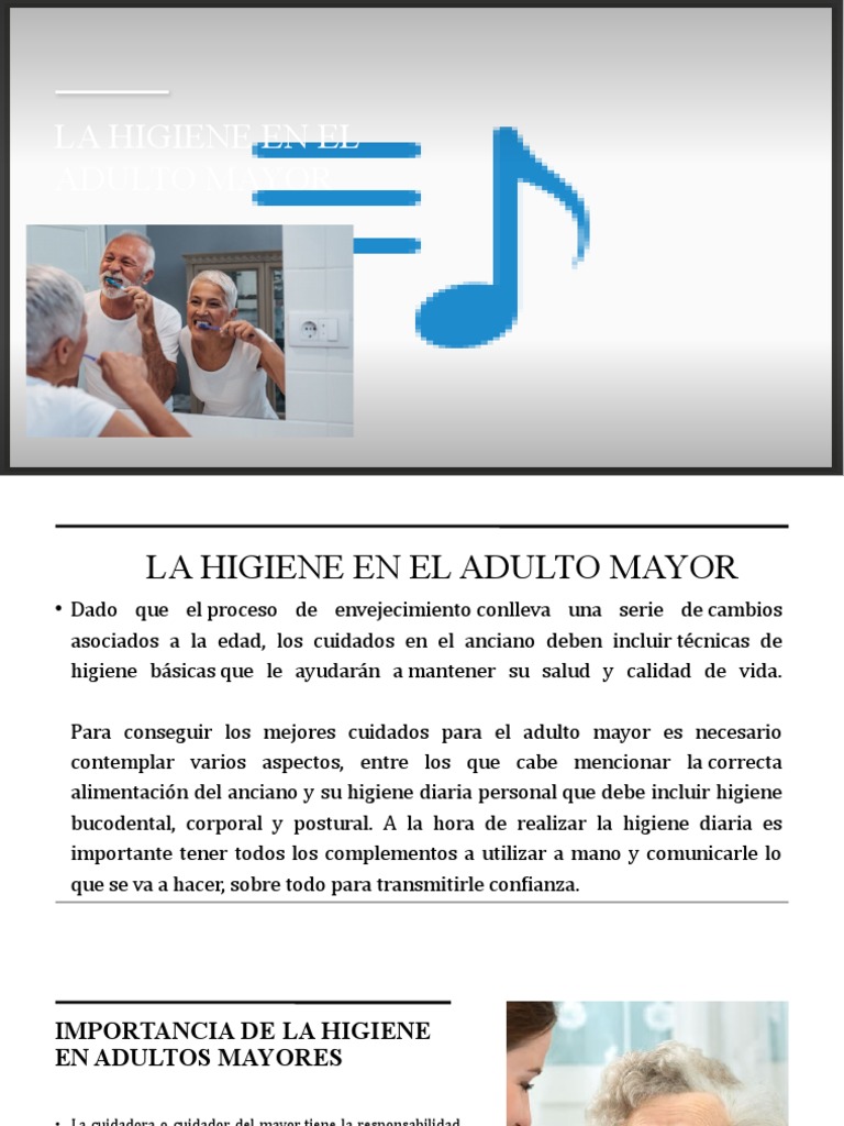 Higiene Esencial para Adultos Mayores | PDF | Vejez | Higiene oral