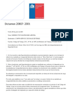 SUSESO - Normativa y Jurisprudencia - Dictamen 20807-2001