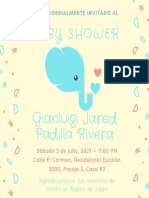 Yellow Cute Elephant Baby Shower Invitation