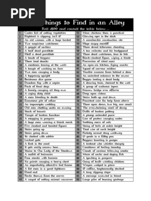 100 Things to Find in an Alley