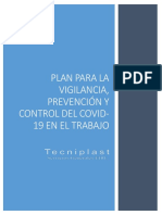 Plan para La Vigilancia, Prevención y Control Del Covid19 en El Trabajo