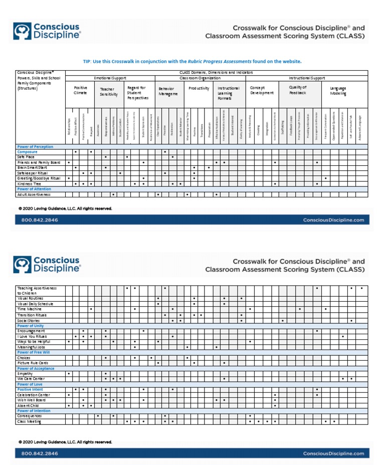Free Alignment Crosswalk For Conscious Discipline Skills Structures
