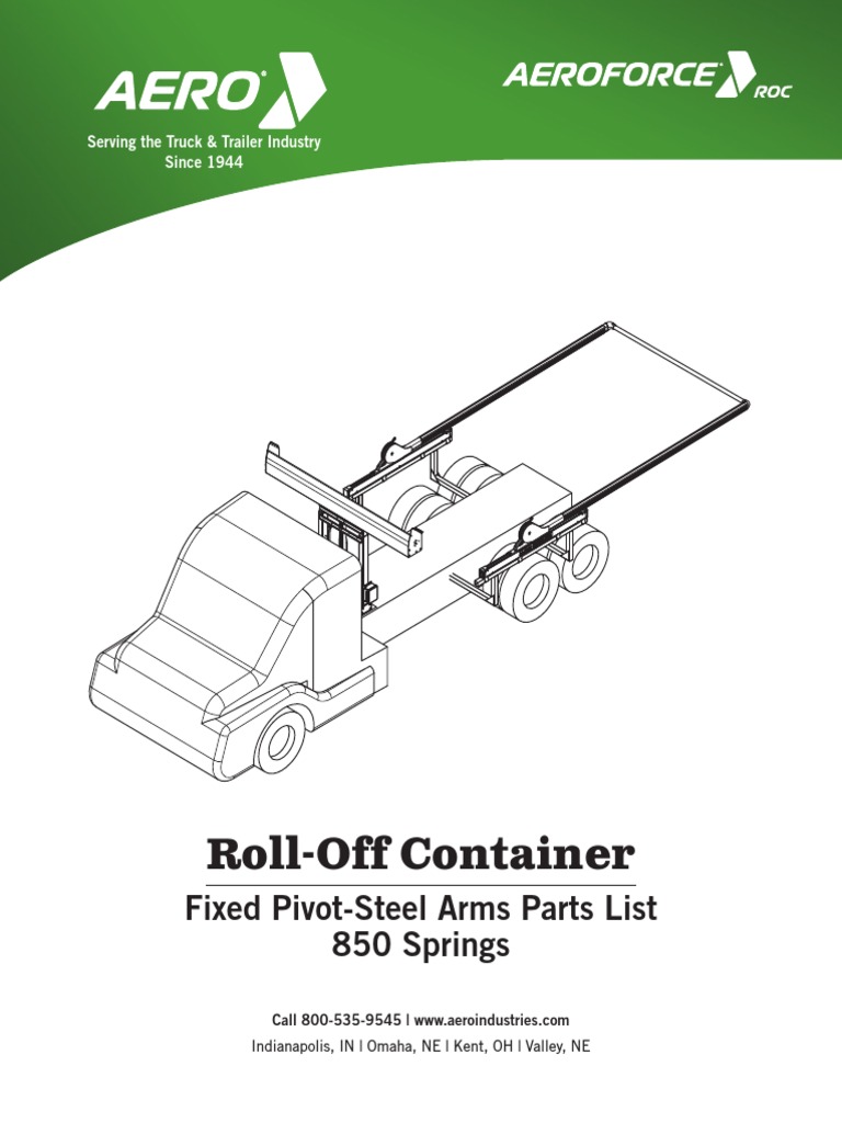 Roll-Off Container: Fixed Pivot-Steel Arms Parts List 850 Springs | PDF ...