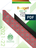 Budget of Colleges Sindh (2021-22)