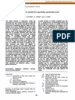 A Constitutive Model For Partially Saturated Soils: Gcotechnique 40, No. 3,405-430