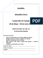 CUADERNILLO DE ESPAÑOL Segundo Ciclo 25 de Mayo-05 Junio 2020