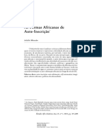 As Formas Africanas de Auto Inscrição. AchilleMbembe