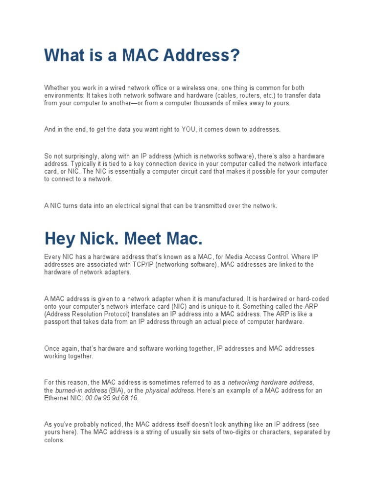 What Is A MAC Address | PDF | Computer Network | Network Interface  Controller, image size:768x1024