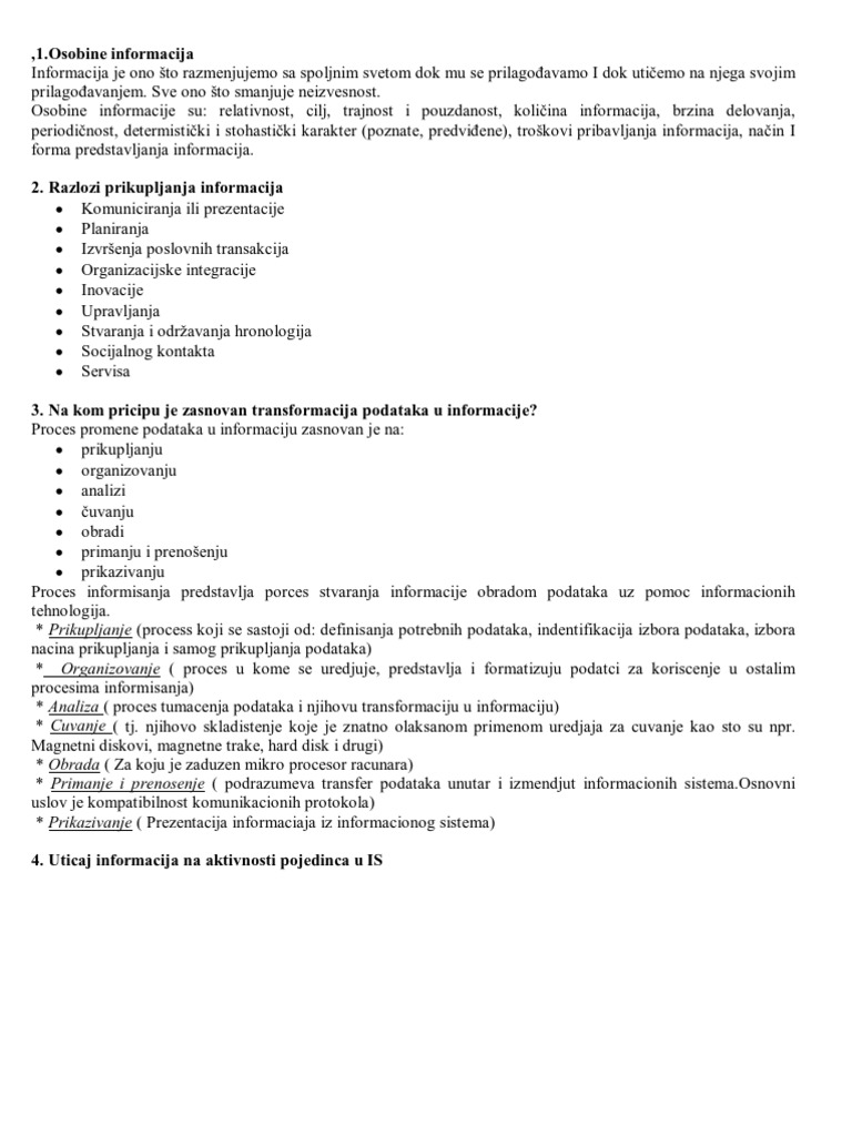 Informatika Odgovori | PDF