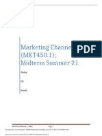 Marketing Channels (MKT450.1) Midterm Summer 21: Name