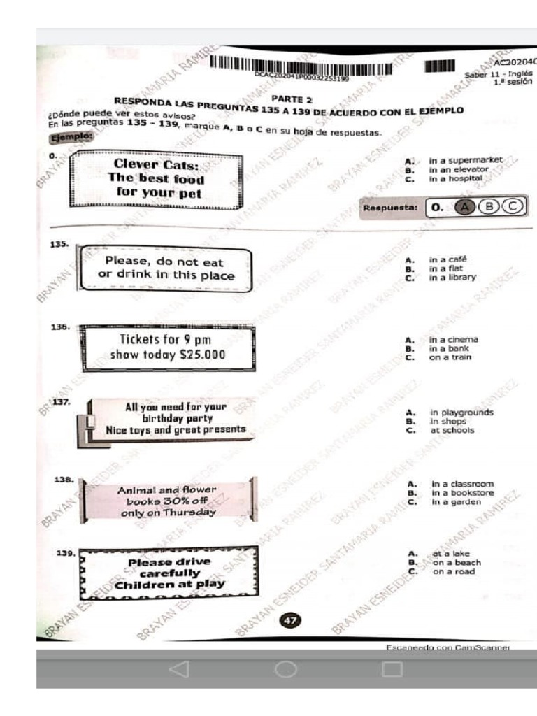 Simulacro Icfes Ingles | PDF