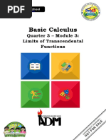 Basic Calculus: Quarter 3 - Module 3: Limits of Transcendental Functions