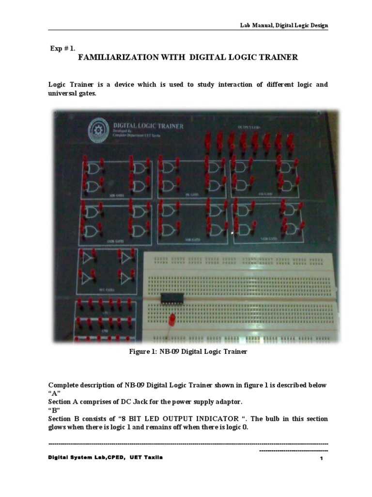 Labs_Digital Logic Design Manual | Logic Gate | Hardware Description  Language