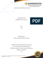 Informe final práctica profesional en Operadora Avícola Colombia S.A.S