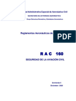 RAC 160 - Seguridad de La Aviación Civil