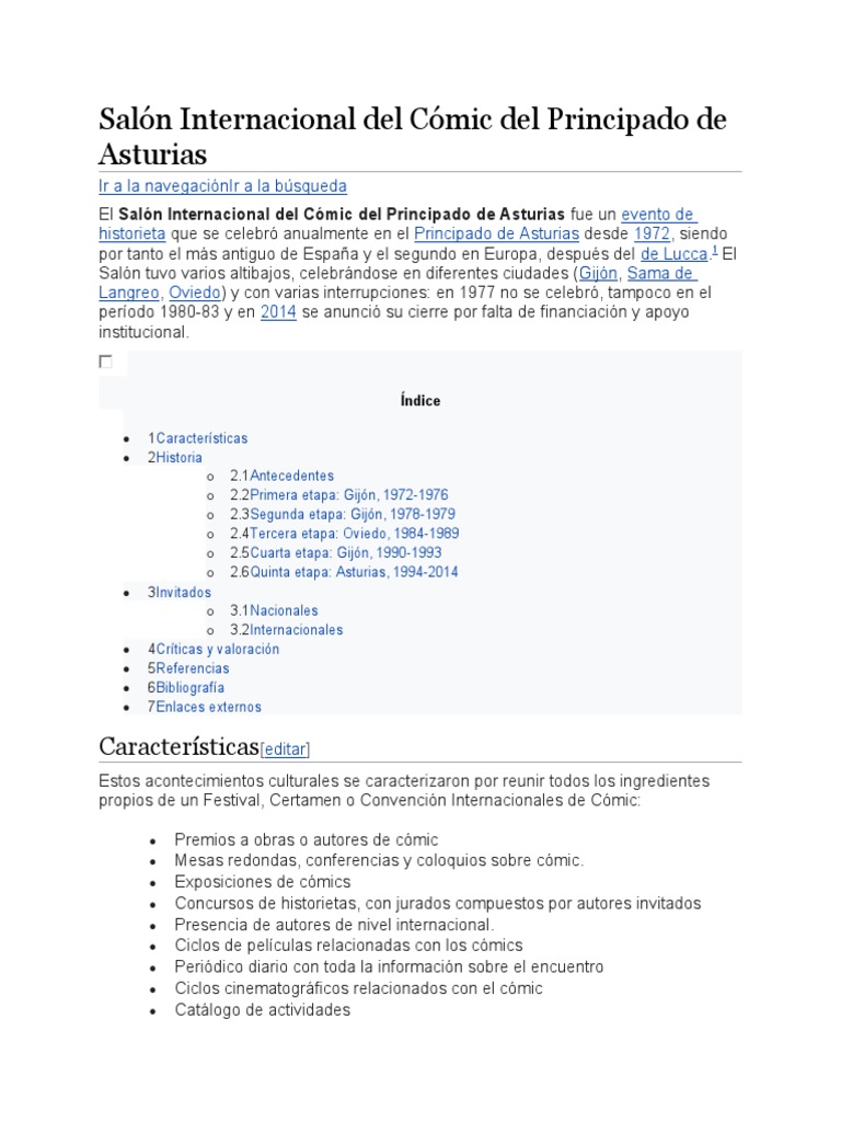 Salón Internacional Del Cómic Del Principado de Asturias PDF Cómics