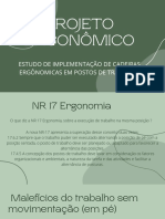 Implementação de cadeiras ergonômicas para melhoria da saúde e produtividade dos funcionários