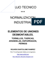 Dibujo Técnico. Normalización Industrial. Elementos de Uniones Desmontables: Tornillos, Tuercas, Arandelas, Esparragos, Pernos