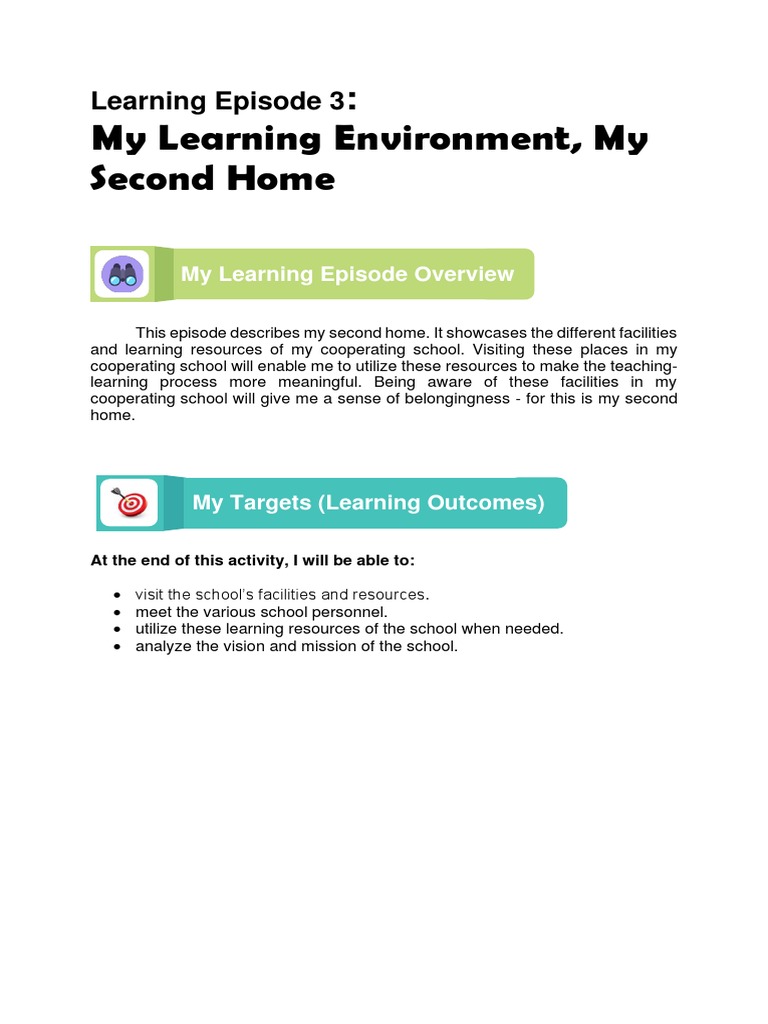 Learning Episode 3 Pdf Learning Schools