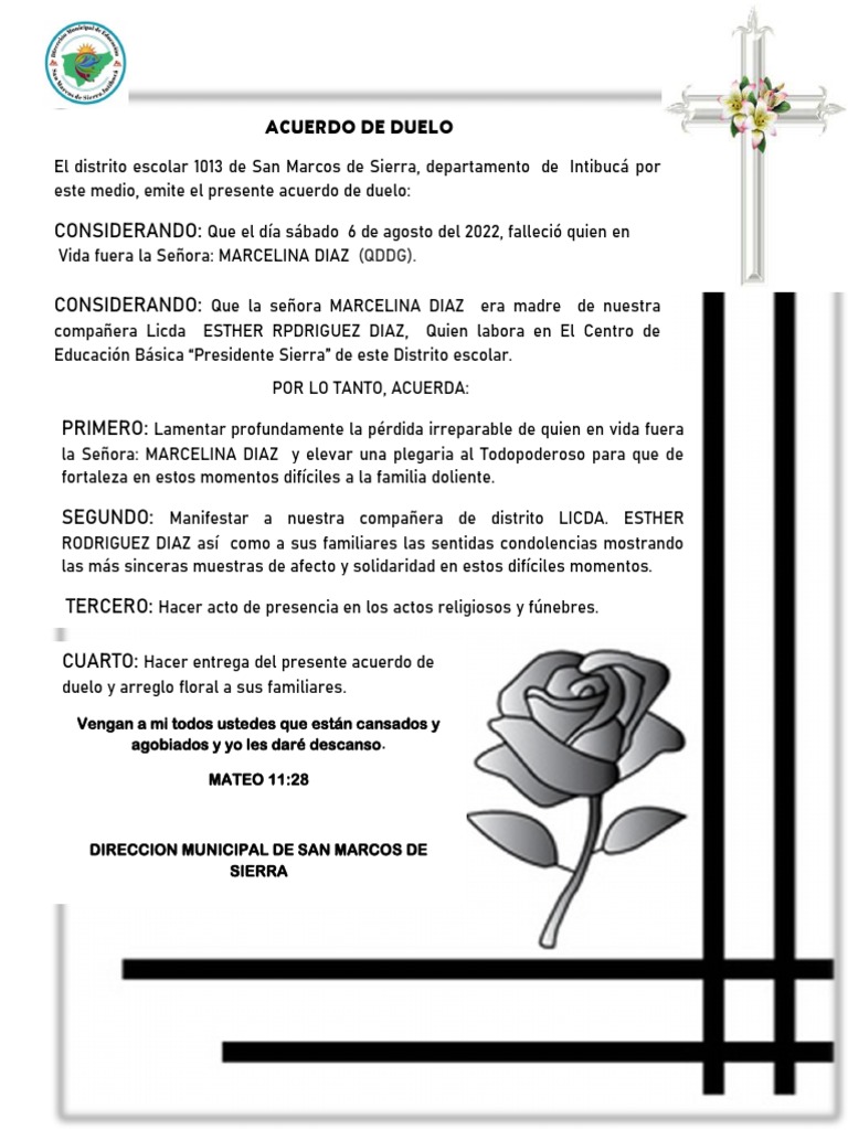 Acuerdo De Duelo Pdf