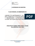 Plan Integral de Emergencias Arq. Keny Rene Vega Luquez.