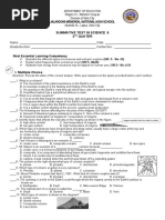 Summative Test in Science - Grade 9 - Q3