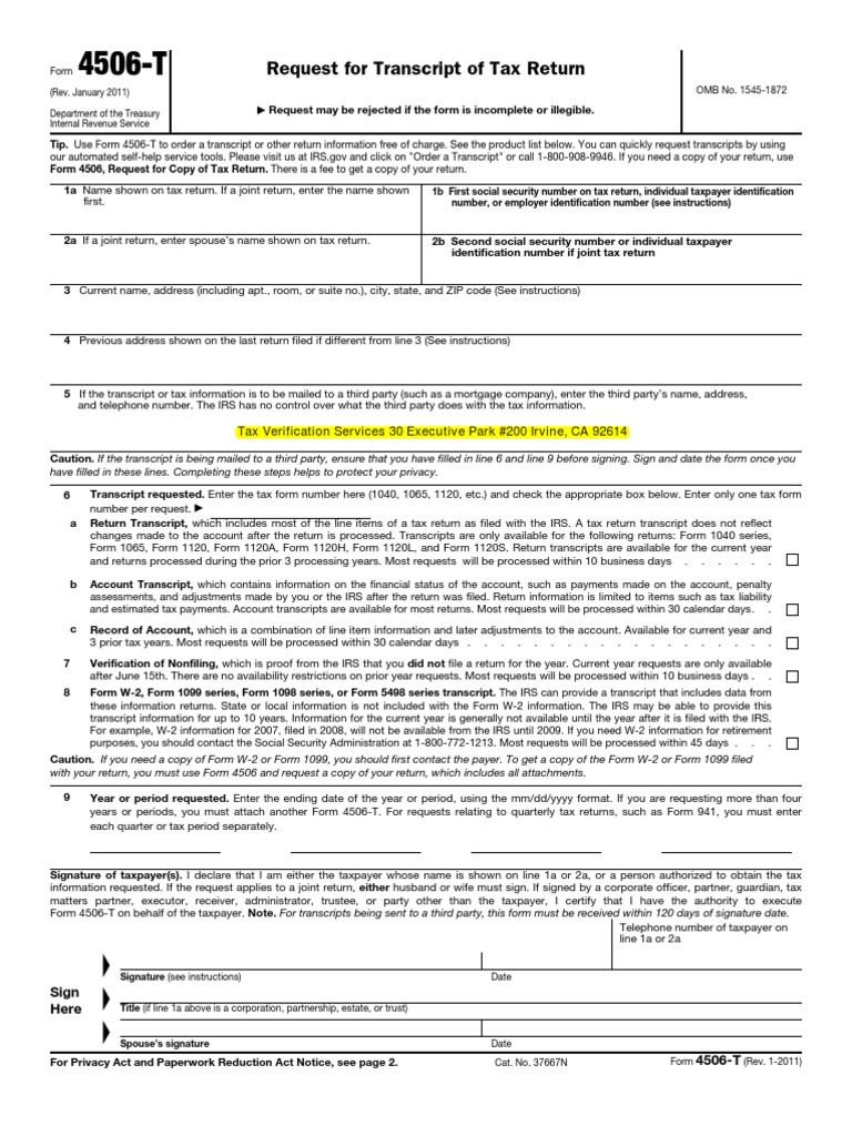 4506-T Form | PDF | Finance & Money Management | Law