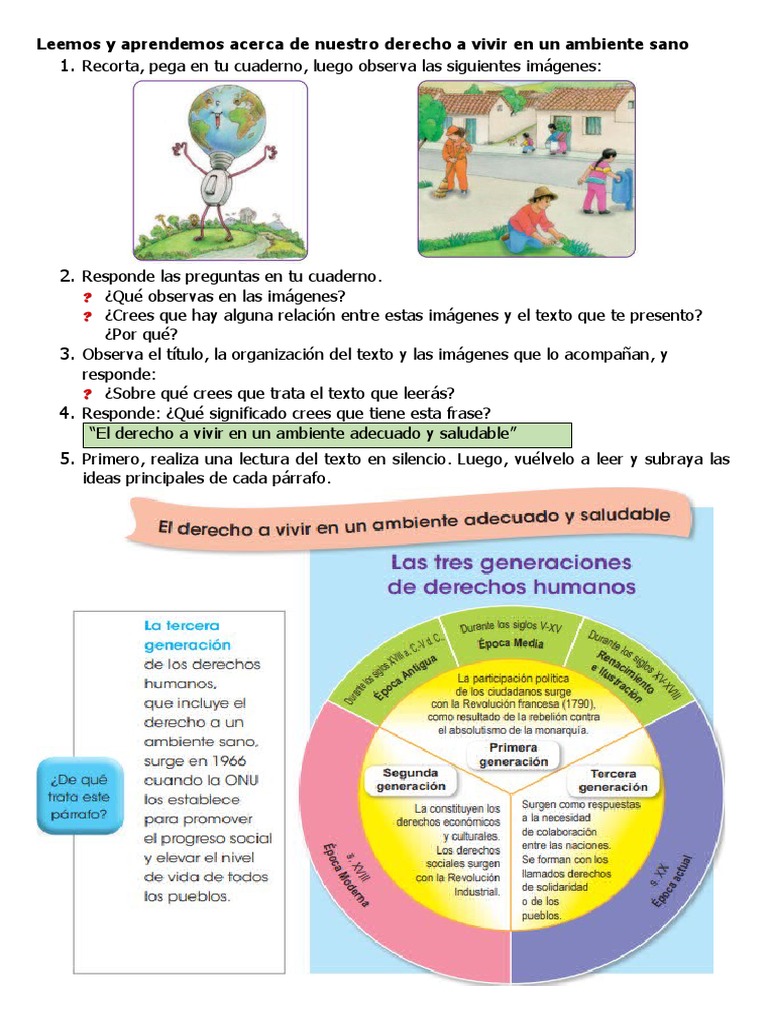 Leemos y Aprendemos Acerca de Nuestro Derecho A Vivir en Un Ambiente ...