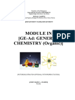 Module in (Ge-Ad: General CHEMISTRY (Organic) ) : Palawan State University Roxas Campus (Department Name) Department