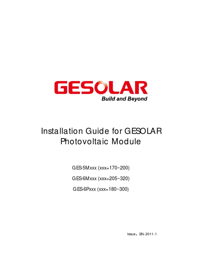GESOLAR Photovoltaic Installation Guide | PDF | Photovoltaics ...