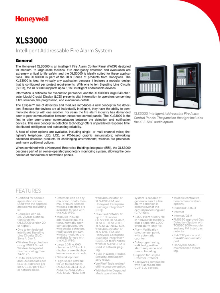 Honeywell Fire Alarm Panel-XLS3000 | PDF | Equipment | Electricity