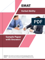 Sample Paper With Answers: Verbal Ability