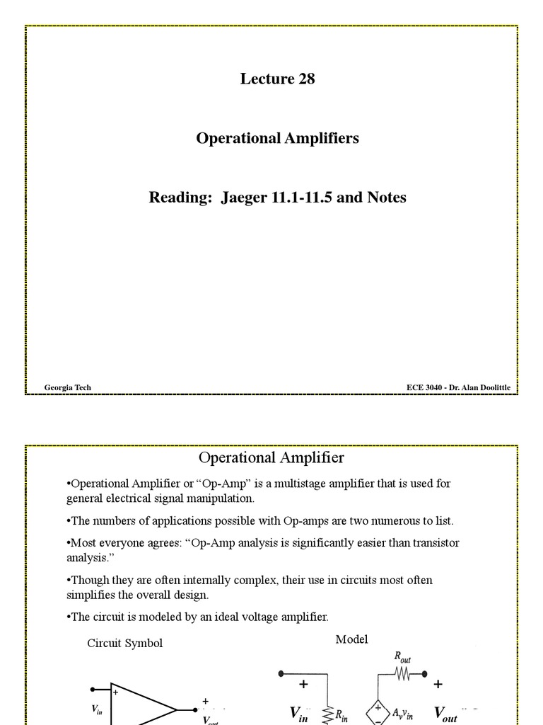 Op-Amps: Concepts and Applications | PDF | Operational Amplifier ...