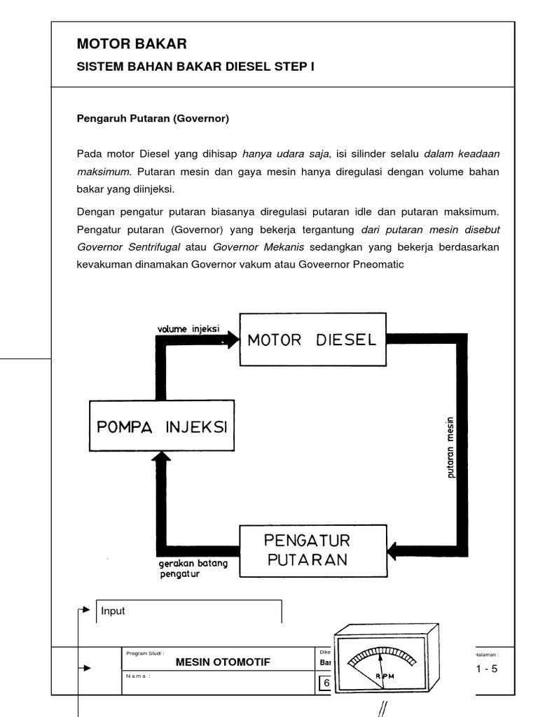 Pengaturan Putaran pada Mesin Diesel | PDF