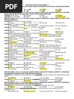 PRACTICE TEST 20 For GRADE 11