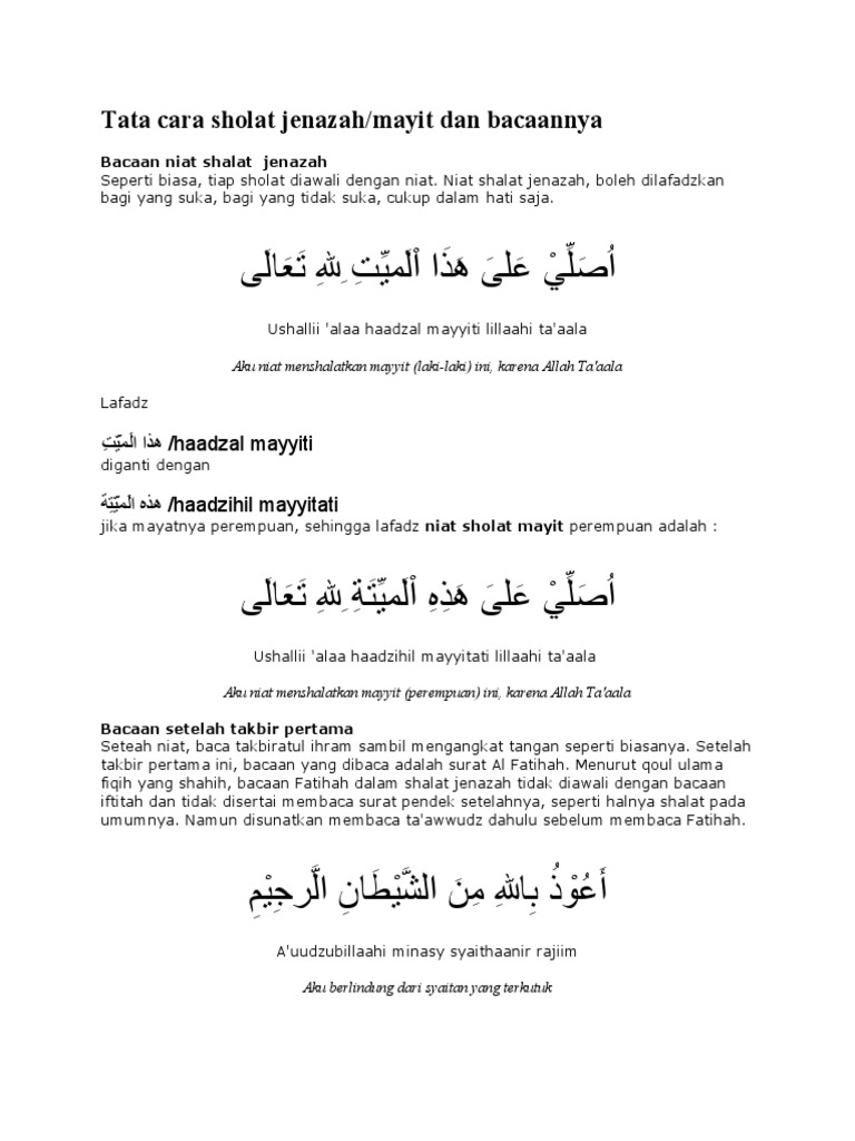 Tata Cara Sholat Jenazah PDF