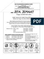 Warta Jemaat Minggu 12 Desember 2021